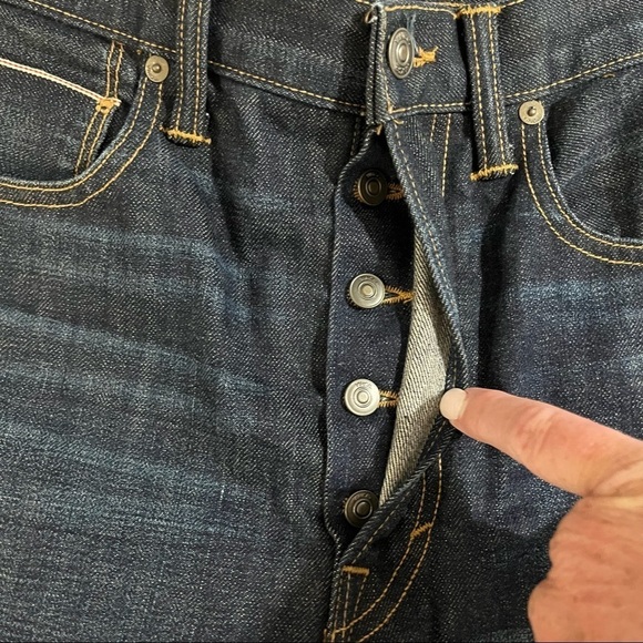 Vince Cropped Relaxed Fit Jeans Dark Wash Size 27 Raw Hem Button Fly DV142H2097 - Picture 5 of 8